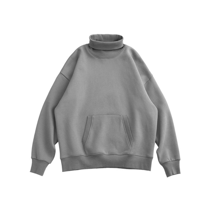 Men's sweater with off shoulder high collar