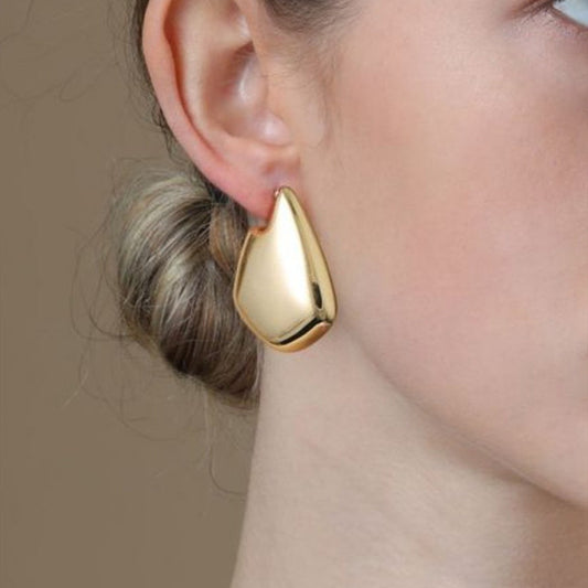 Copper Tube Hollow Earrings Polished Glossy