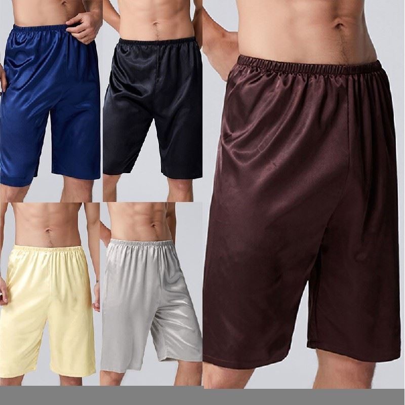 Men's Home Silk Satin Pajamas Shorts Pyjamas Sp Bottoms