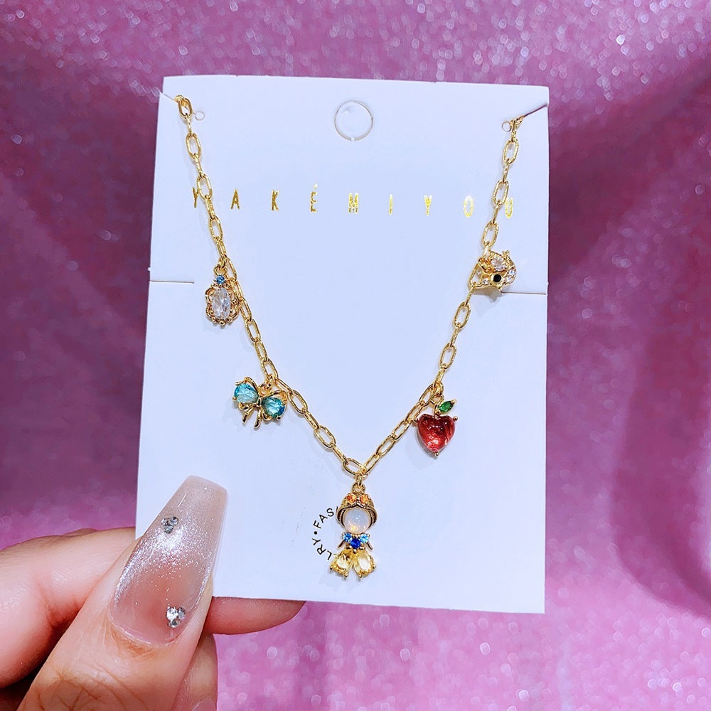 Women's Fantasy Fairy Tale Fashion Zircon Small Pendant Necklace